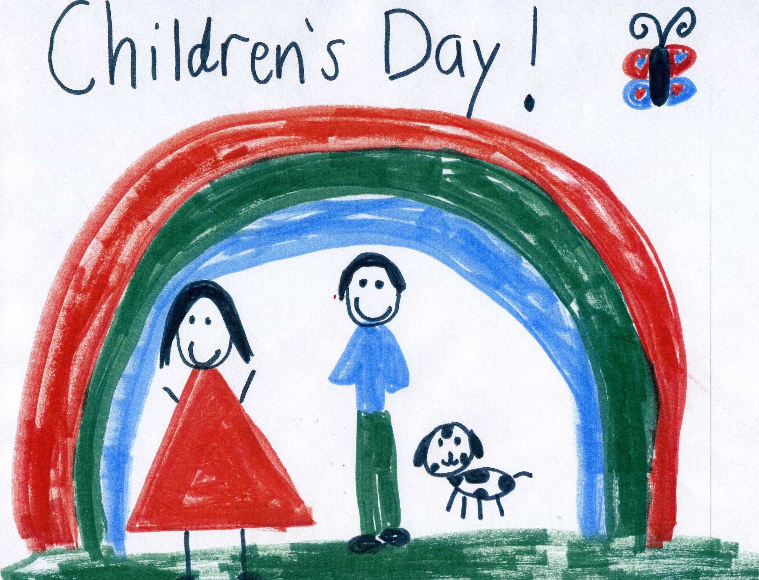 Happy Children's Day Drawing /How To Draw Children's Day Poster Drawing -  YouTube